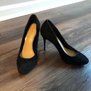 Jessica Simpson Black Suede High Heels size 8m